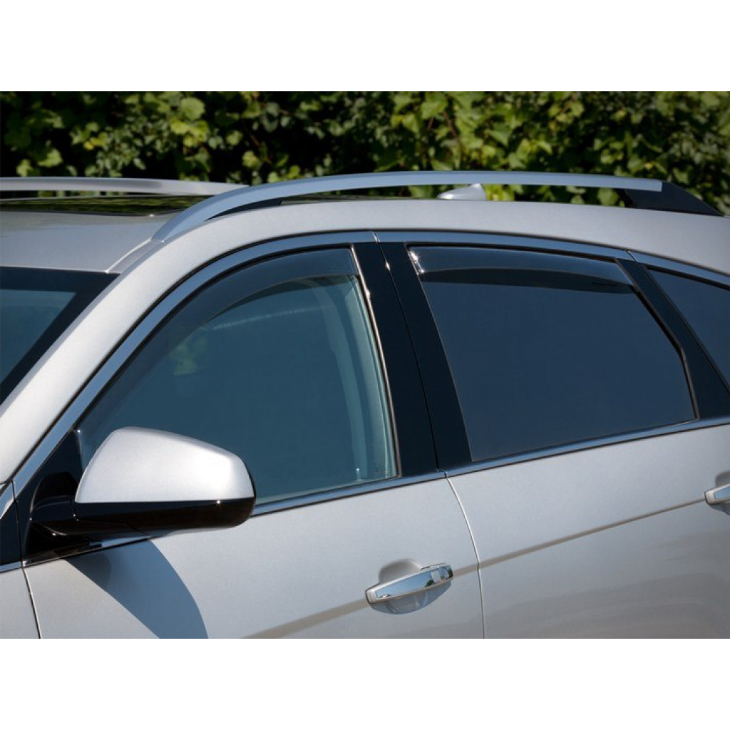 WeatherTech Window Deflectors For Cadillac SRX 2010-2021 | Front & Rear Side | Dark Smoke (TLX-wet82523-CL360A70)