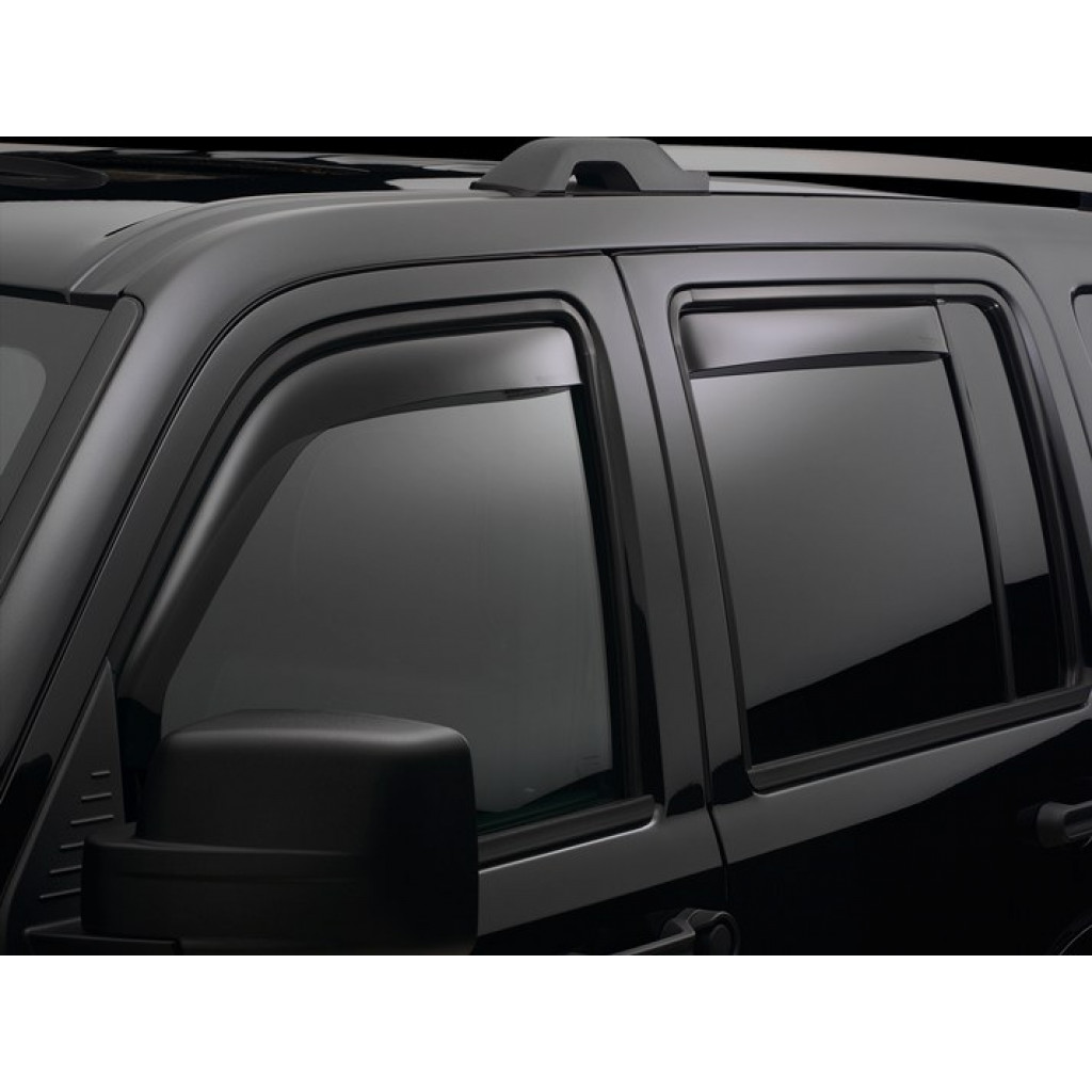 WeatherTech Window Deflectors For Jeep Liberty 2008-2021 | Front & Rear Side | Dark Smoke (TLX-wet82485-CL360A70)