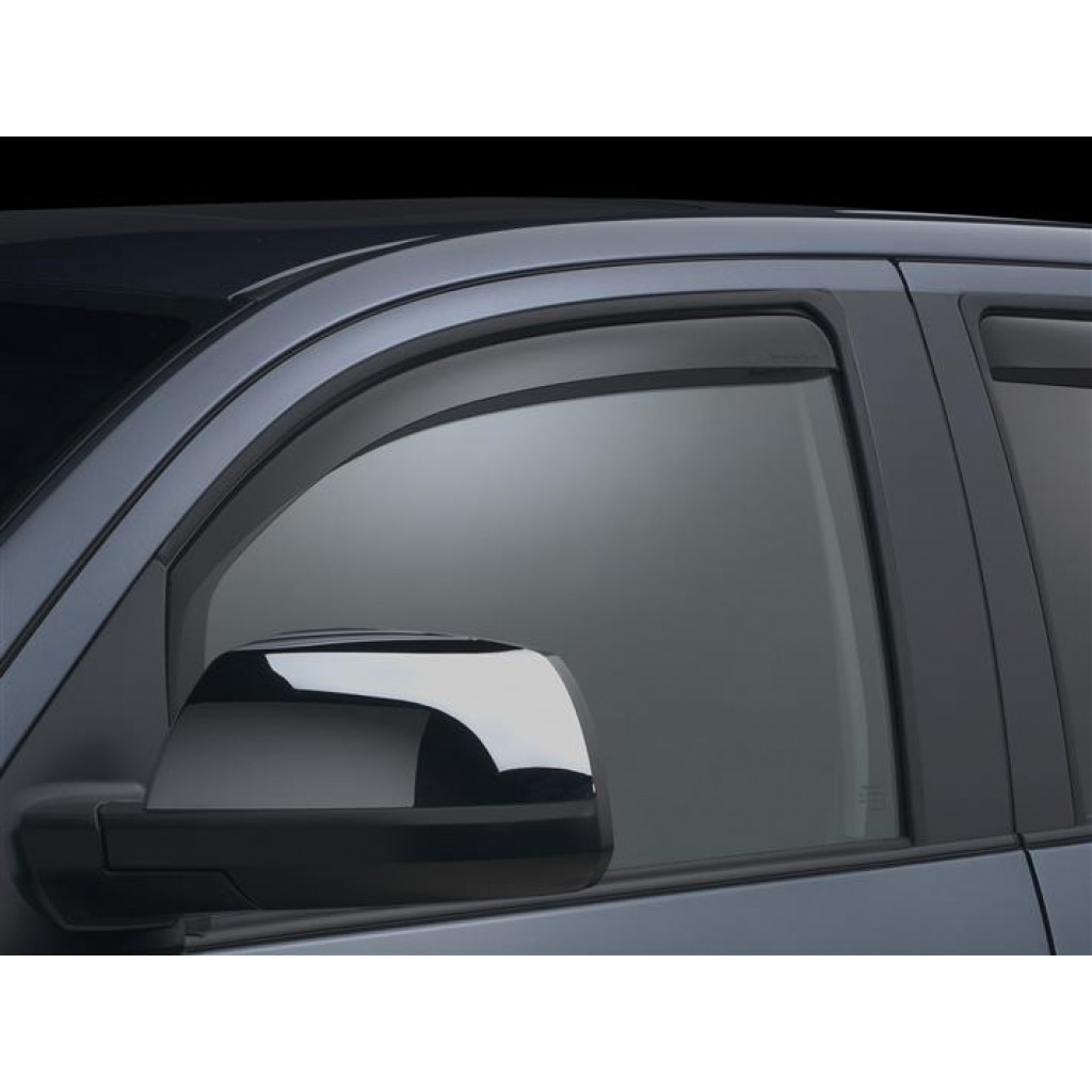 WeatherTech Side Window Deflectors For Toyota Tundra 2007-2021 Front - Dark Smoke |  (TLX-wet80450-CL360A70)