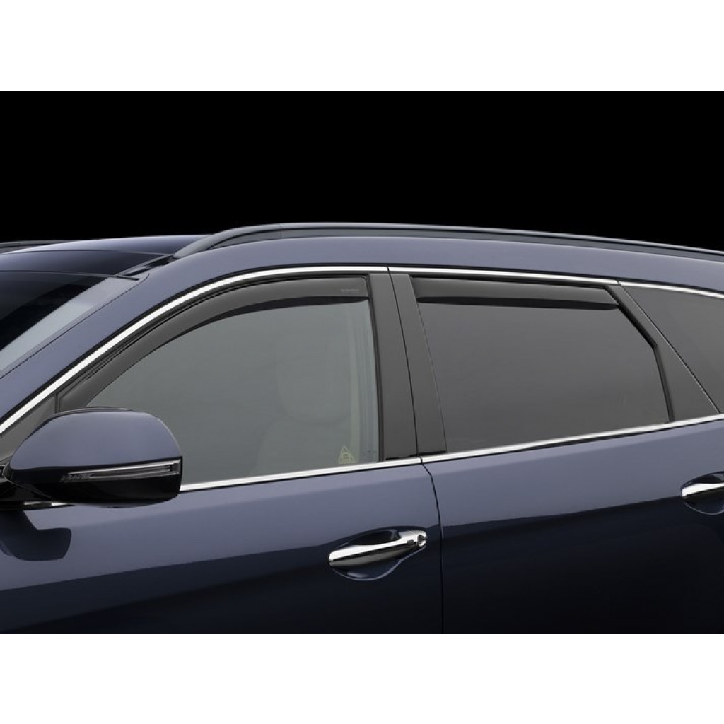 WeatherTech Window Deflectors For Hyundai Santa Fe 2013-2018 Front Rear Side | Dark Smoke (TLX-wet84725-CL360A70)