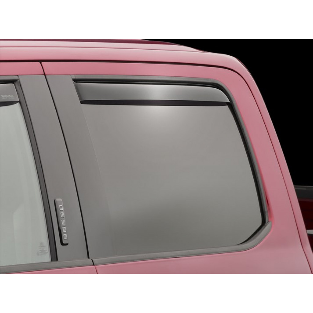 WeatherTech Window Deflectors For Ram 1500 2019-2021 Crew Cab Rear Side | Dark Smoke (TLX-wet81935-CL360A70)