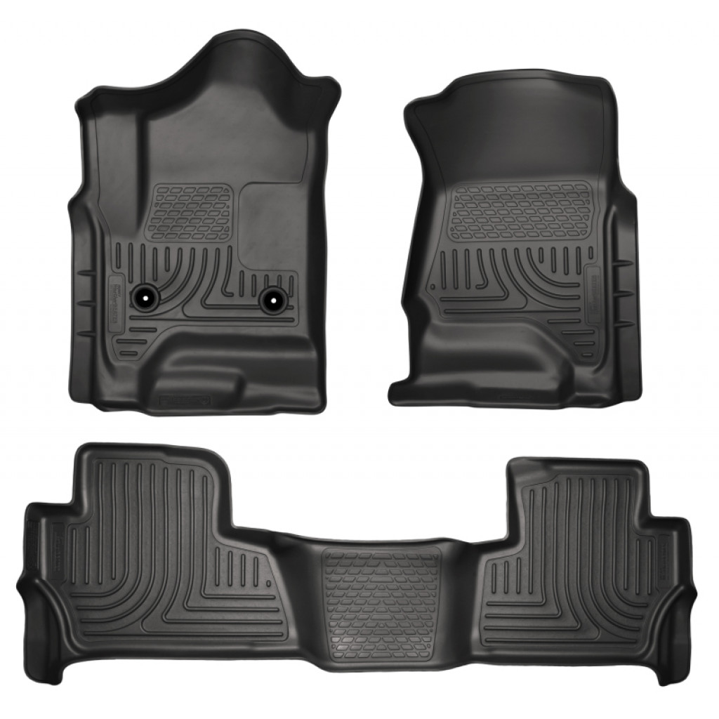 Husky Liners For GMC Yukon 2015-2020 WeatherBeater Floor Liners Combo Black | (TLX-hsl99201-CL360A71)
