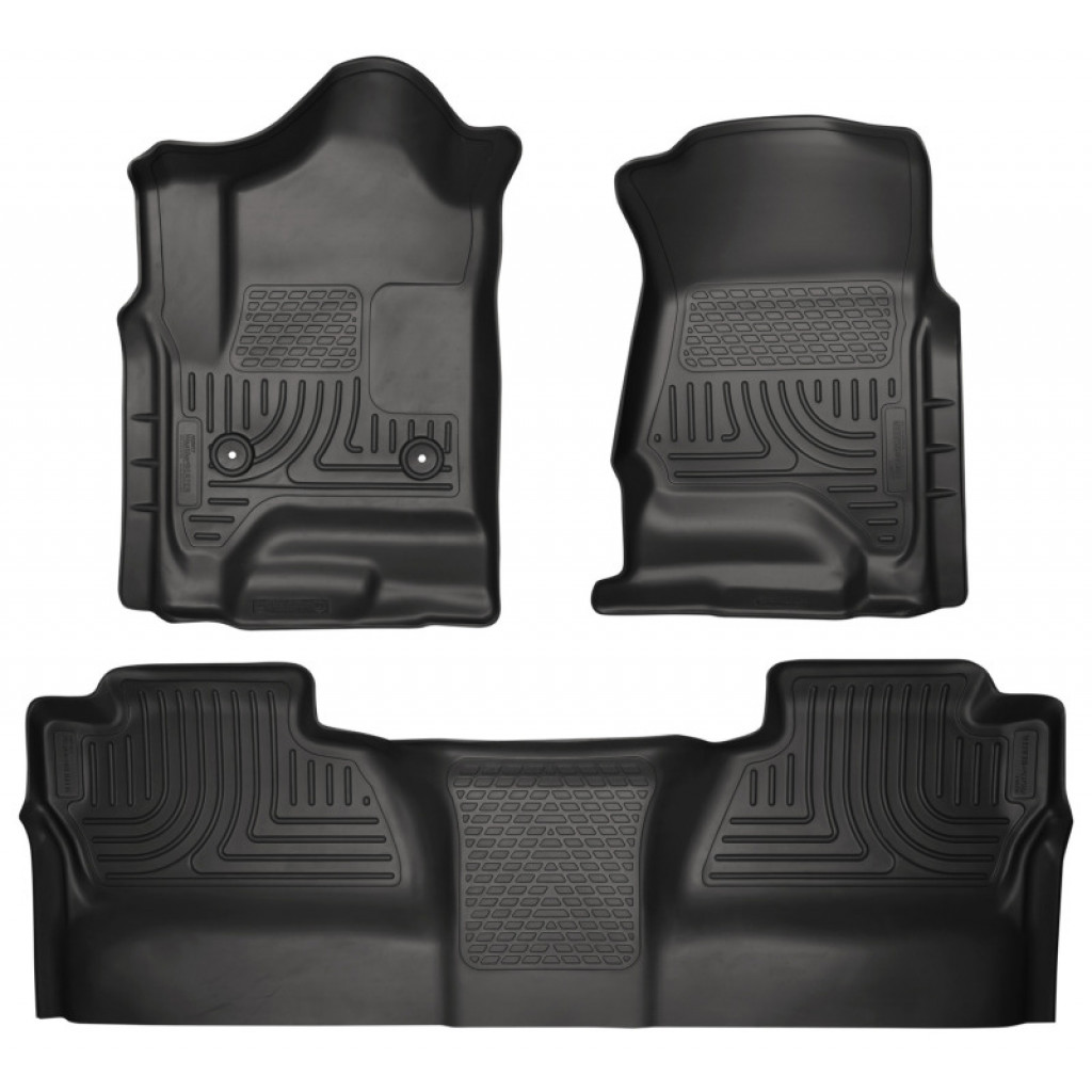 Husky Liners For Chevy Silverado 1500 LD 2019 WeatherBeater Floor Liners | Front & 2nd Seat Black (TLX-hsl98231-CL360A71)