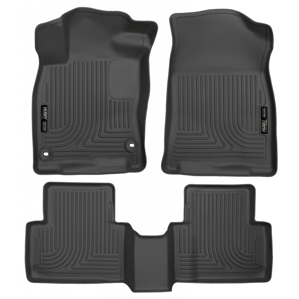 Husky Liners For Honda Civic (4DR) 2016-2020 Floor Liners WeatherBeater Combo | Black (TLX-hsl98461-CL360A71)
