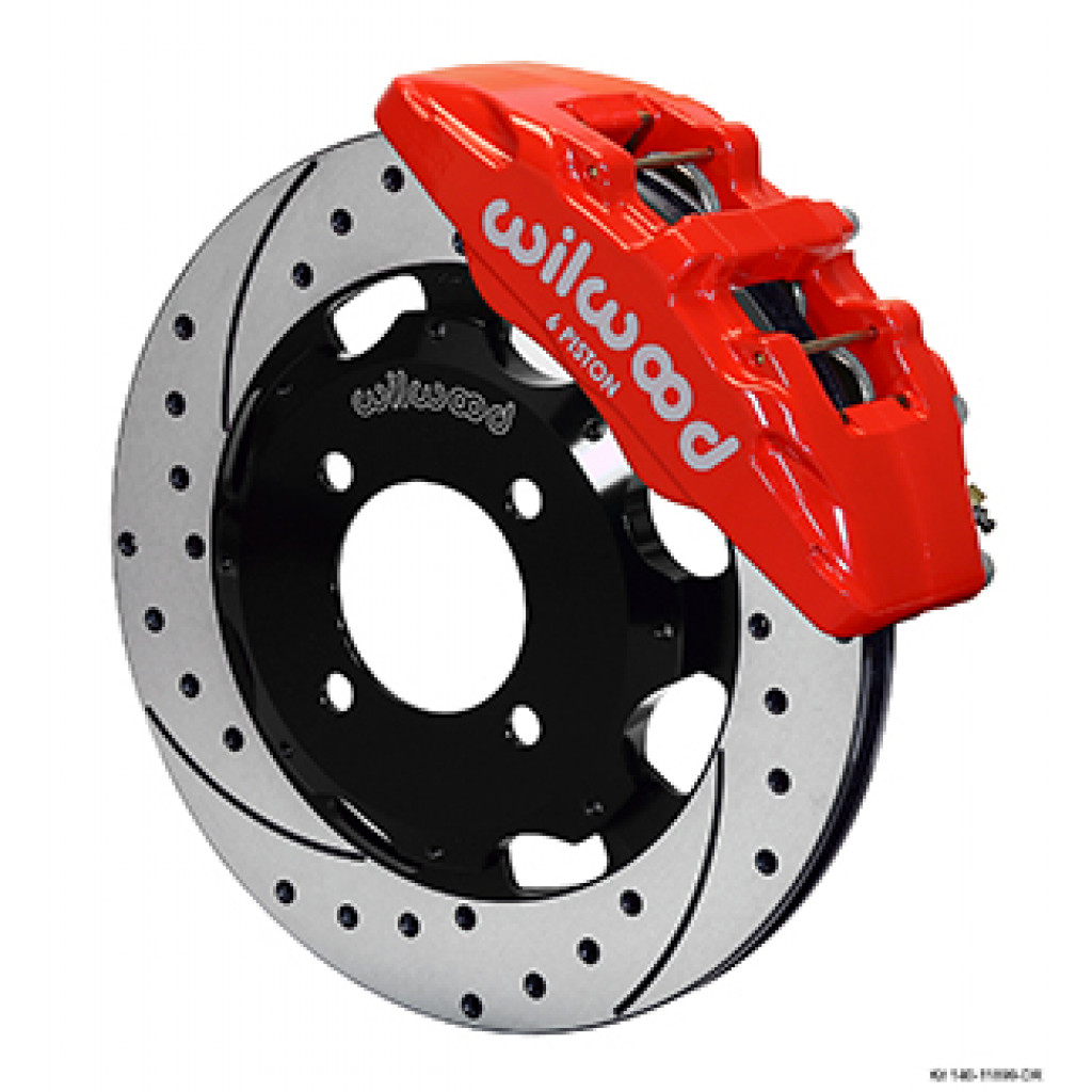 Wilwood For Ford Fiesta 2011 Brake Kit Dynapro 6 Hat Drilled Front 12.19in Red | (TLX-wil140-11899-DR-CL360A70)