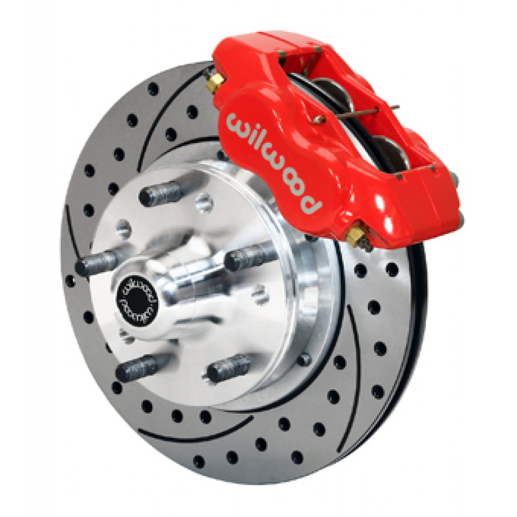 Wilwood For Chevy Camaro / Nova Chevelle 1964-1972 Brake Kit Dynalite Forged | Front 11.00in Drill-Red (TLX-wil140-10996-DR-CL360A70)