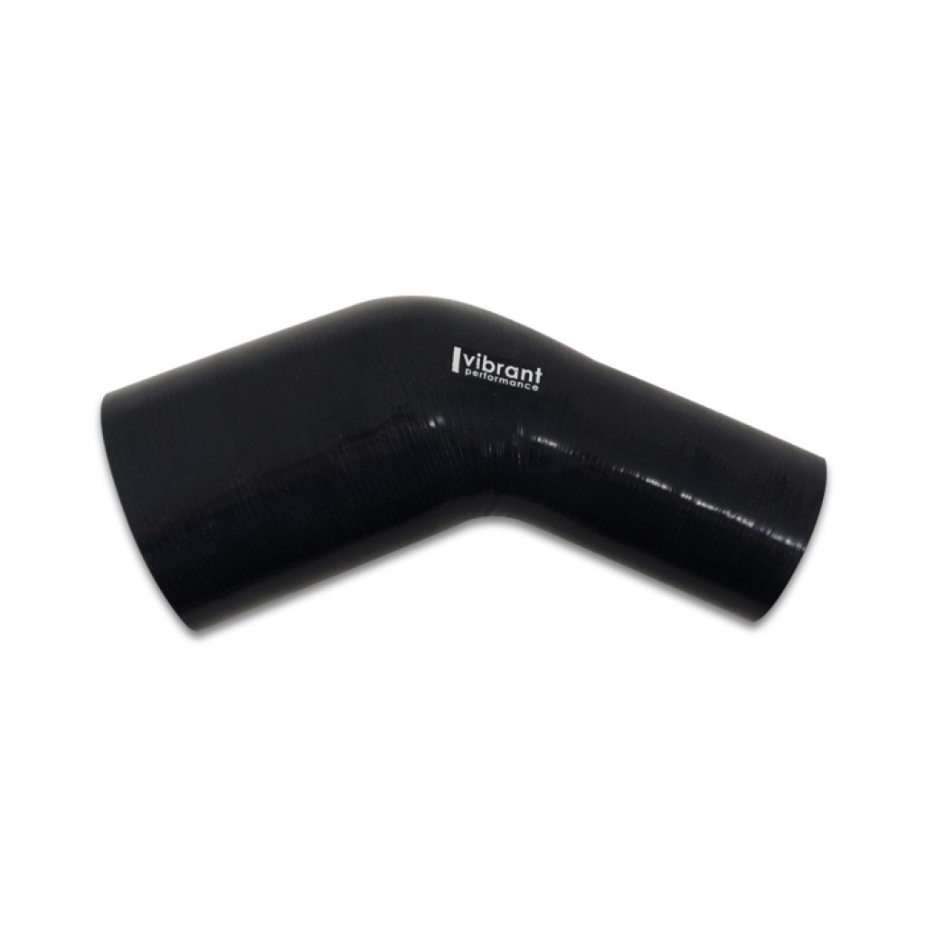 Vibrant For Gloss Black Silicone 45 Degree Transition Elbow - 2.50in ID x 3in ID | (TLX-vib19762-CL360A70)