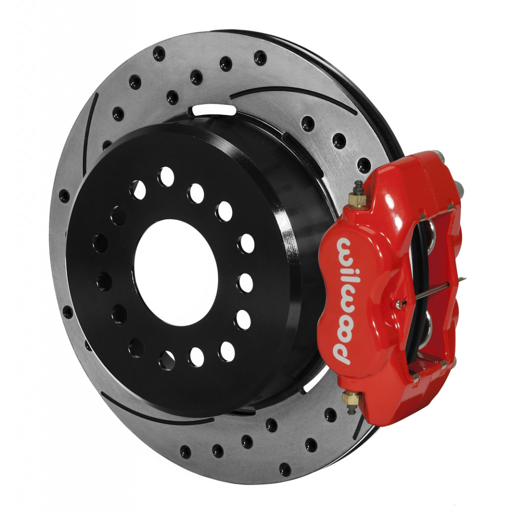 Wilwood For Chevy Park Brake Kit Forged Dynalite Drilled-Red 12 Bolt w/ C-Clips | (TLX-wil140-7141-DR-CL360A70)