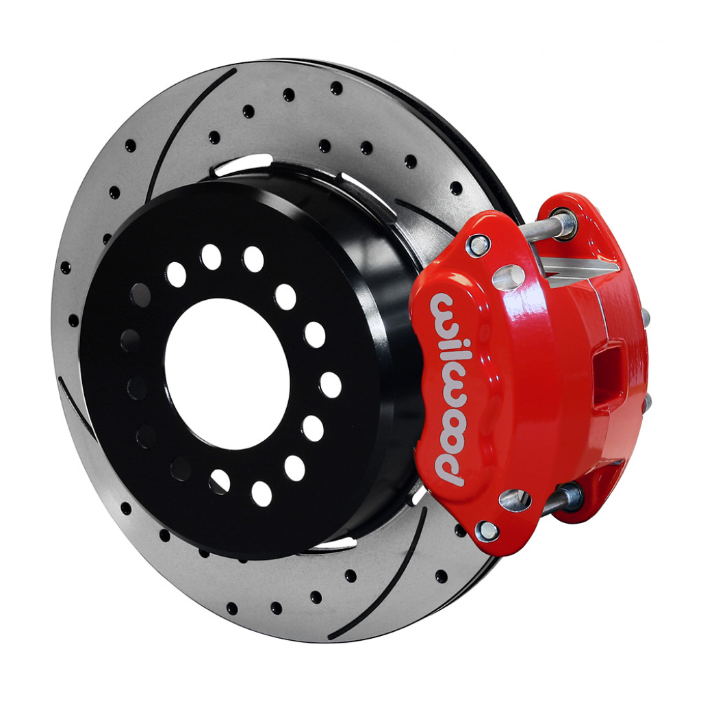 Wilwood For Chevy C10 Park Brake Kit D154 P/S Drilled-Red - 2.42 Offset 5-lug | (TLX-wil140-12569-DR-CL360A70)