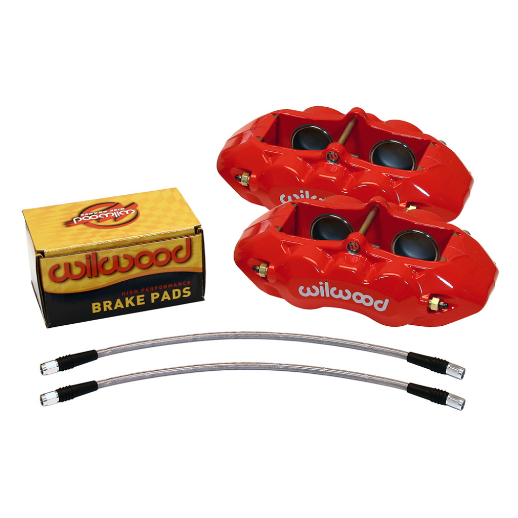 Wilwood For Chevy Corvette C2/C3 1965-1982 Caliper Brake Kit D8-4 - Front Red | (TLX-wil140-10789-R-CL360A70)