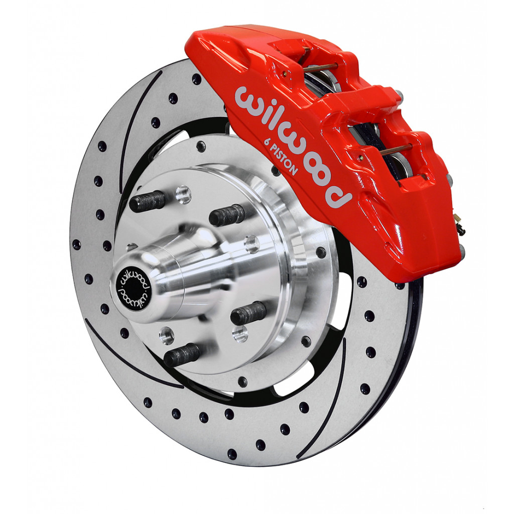 Wilwood For Ford Pinto 74-80/Ford Mustang II Brake Kit Dynapro Front 12.19in Red | 6 Hub, Drilled (TLX-wil140-10742-DR-CL360A70)