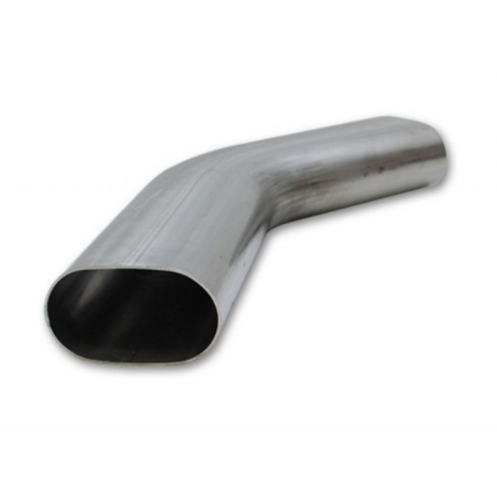 Vibrant For 3.5in Oval T304 SS 45 deg Mandrel Bend 6in x 6in Leg Lengths | (Nominal Size) (TLX-vib13192-CL360A70)