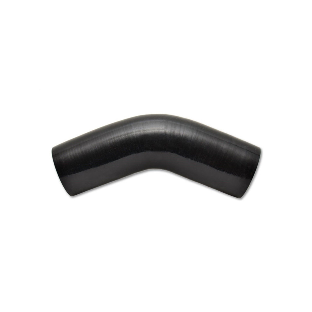 Vibrant For 4 Ply Reinforced Silicone Elbow Connector 4.5in I.D. 45 Deg Elbow | (Black) (TLX-vib2758-CL360A70)