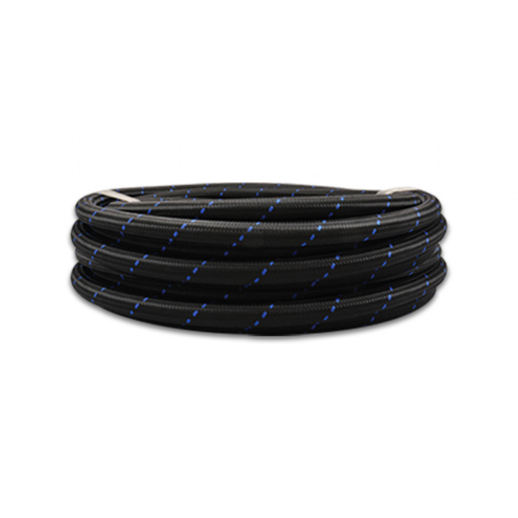 Vibrant Braided Flex Hose Two-Tone Black/Blue Nylon -10 AN 20 Foot Roll | (TLX-vib11980B-CL360A70)