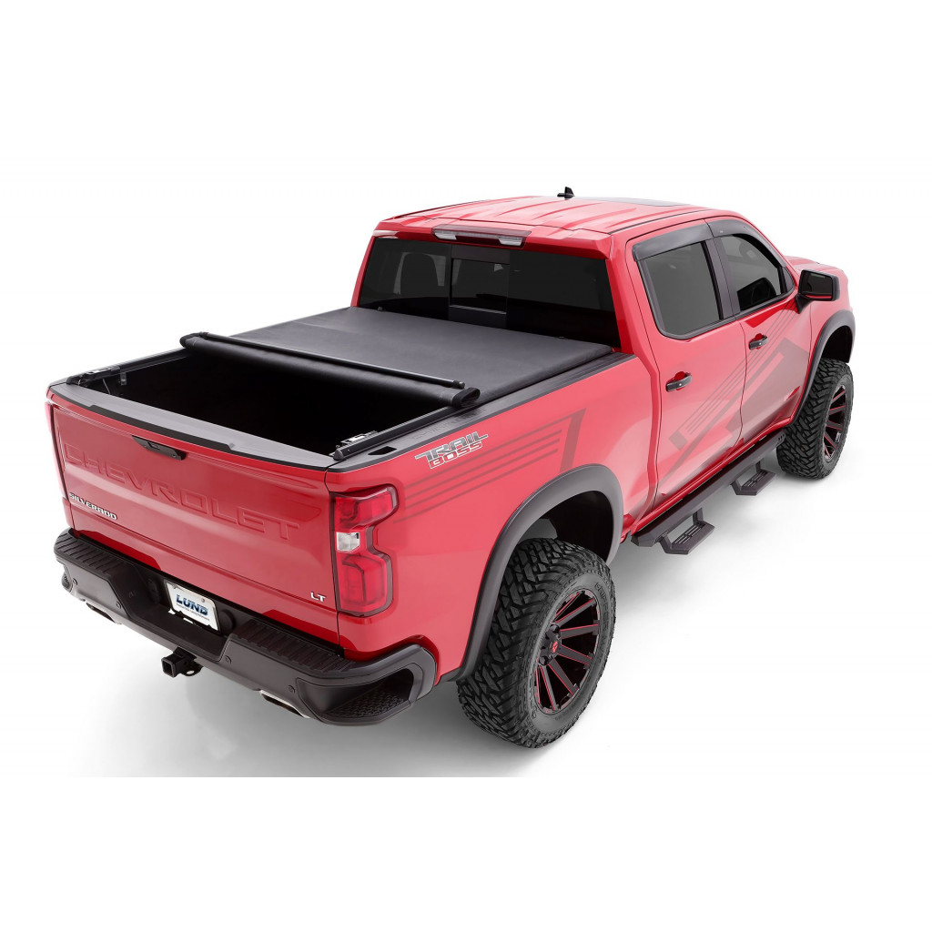 Lund Tonneau Cover Roll Up For Chevy Silverado 1500 19-21 Genesis Elite Black | 5.5ft., Bed (TLX-lnd968292-CL360A70)