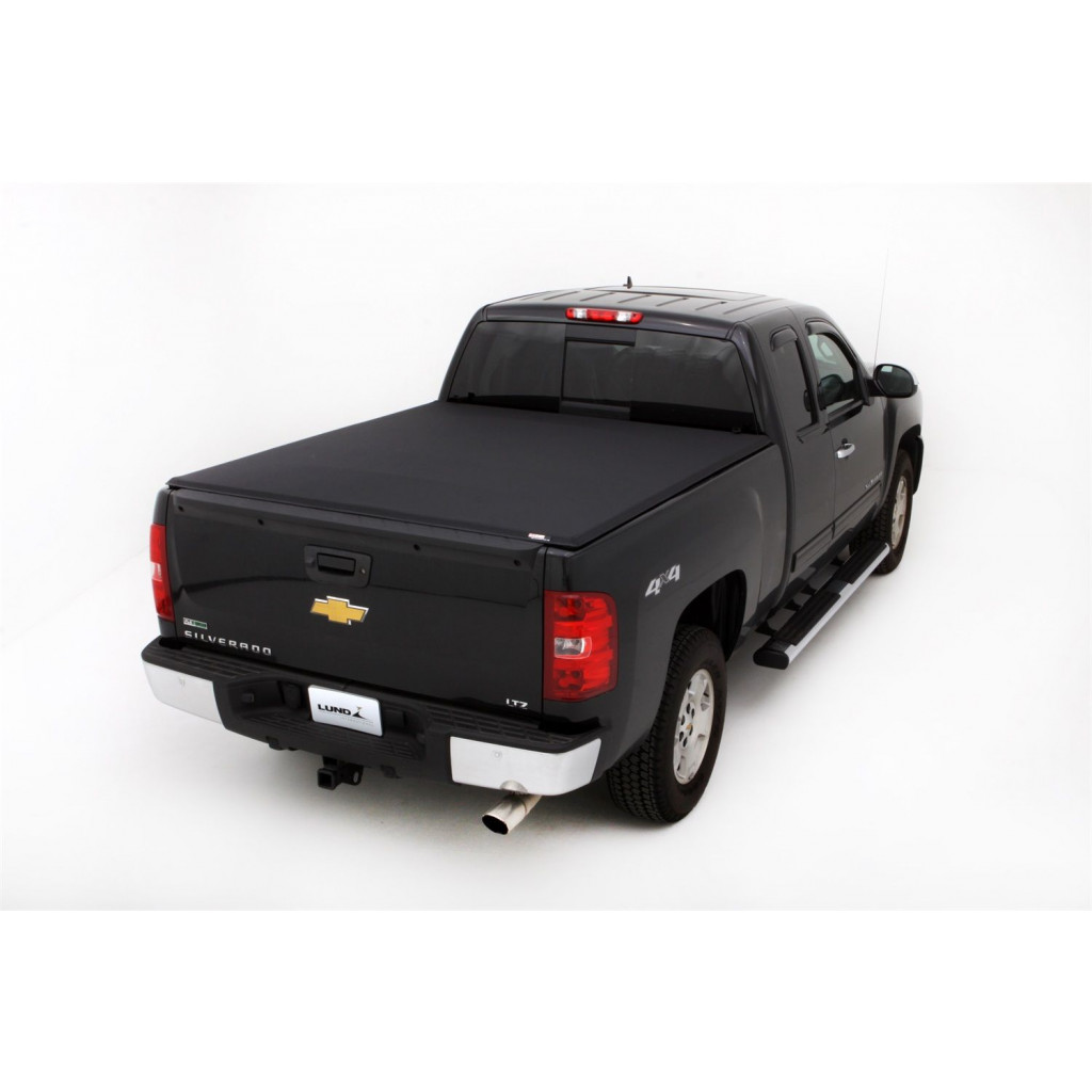 Lund Tonneau Cover For GMC Sierra 3500 HD 2011-2018 | Black | (6.5ft Bed) | Genesis Elite Tri-Fold (TLX-lnd95893-CL360A73)