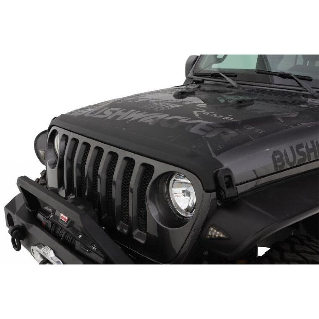 Bushwacker For Jeep Wrangler 2018 19 20 2021 Hood Stone Guard- Black | (TLX-bus14093-CL360A70)