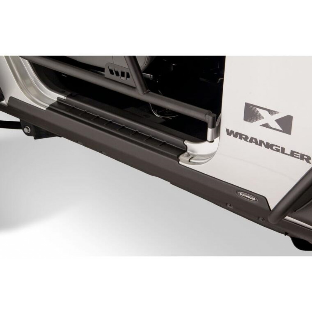 Bushwacker For Jeep Wrangler 2007-2017 Trail Armor Sill Plate Cover - Black | Rocker Panel (TLX-bus14011-CL360A70)