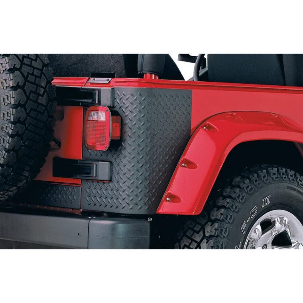 Bushwacker For Jeep Wrangler 1997-2006 Trail Armor Rear Corners | Black | (TLX-bus14001-CL360A70)