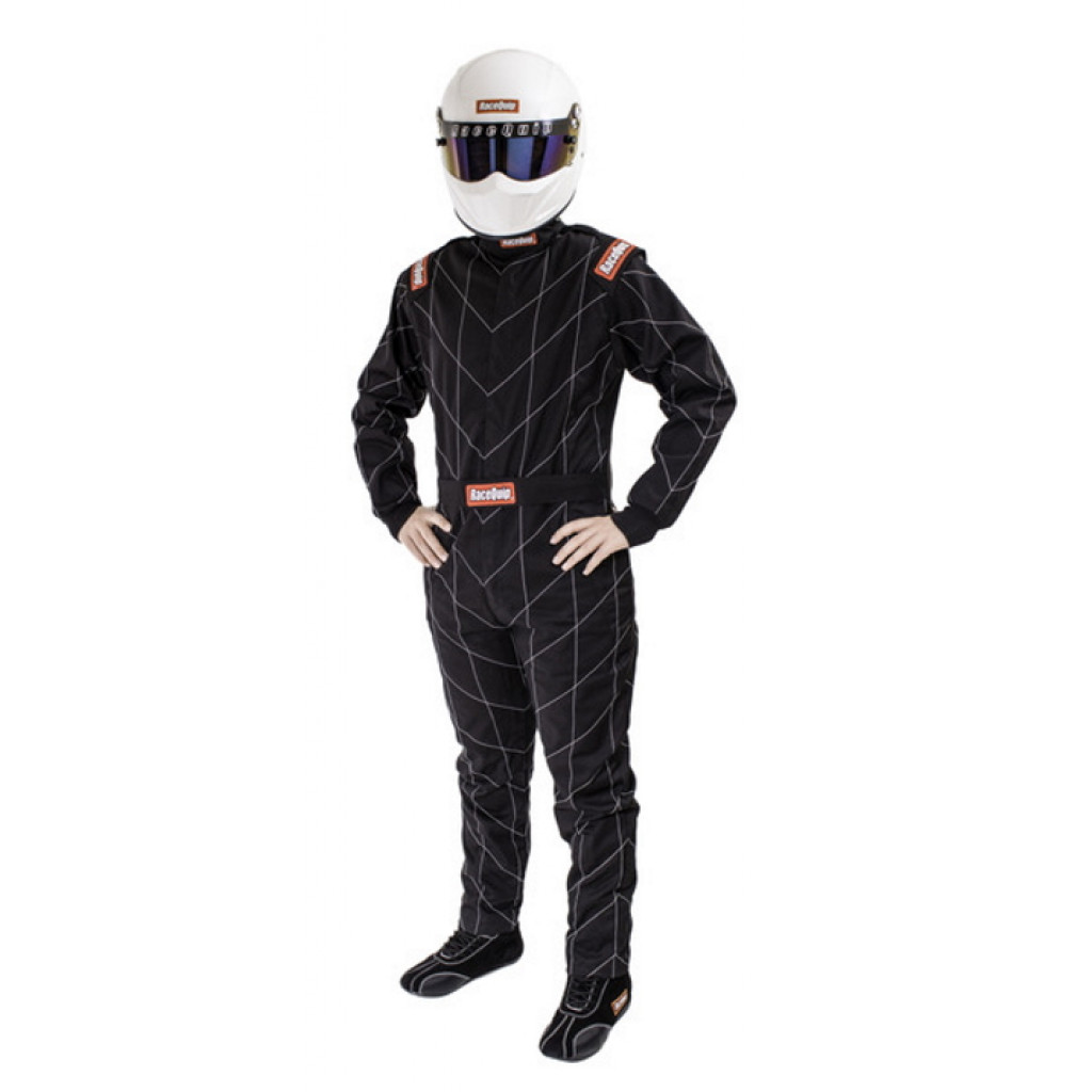RaceQuip Chevron-1 Suit SFI-1 | 2XL | Black | (TLX-rqp130907-CL360A70)