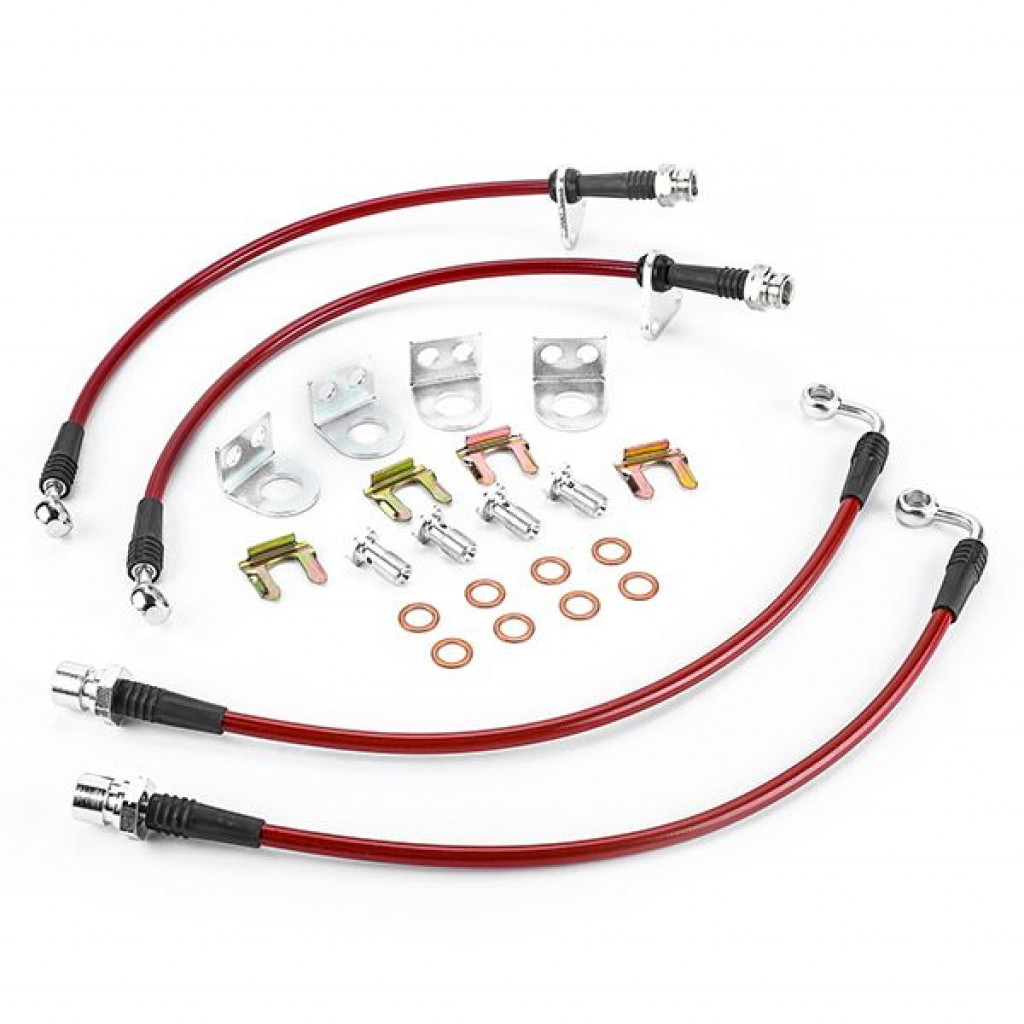 Power Stop 07-17 Jeep Wrangler Front & Rear SS Braided Brake Hose Kit (TLX-psbBH00140-CL360A70)