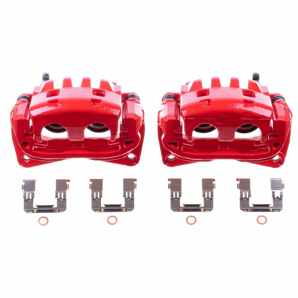 Power Stop 05-06 Saab 9-2X Front Red Calipers w/Brackets - Pair (TLX-psbS2682B-CL360A70)