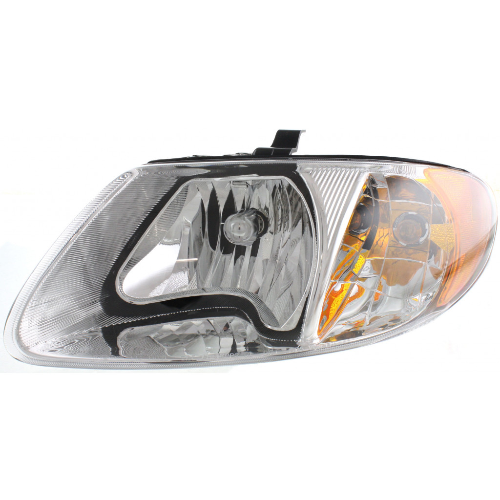 For Dodge Caravan Headlight Assembly 2001 02 03 04 05 06 2007 Driver Side | Halogen | w/ Turn Signal Light Bulb (CLX-M0-USA-D100102-CL360A70)