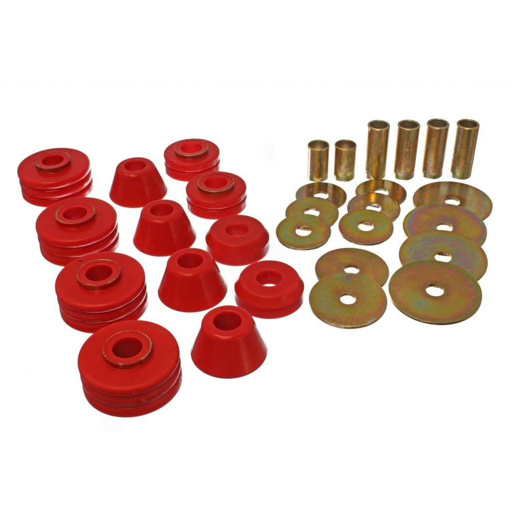 Energy Suspension For GMC C15/C1500 Pickup 2WD 1973 1974 Body Mount Set Red | (TLX-eng3.4109R-CL360A70)