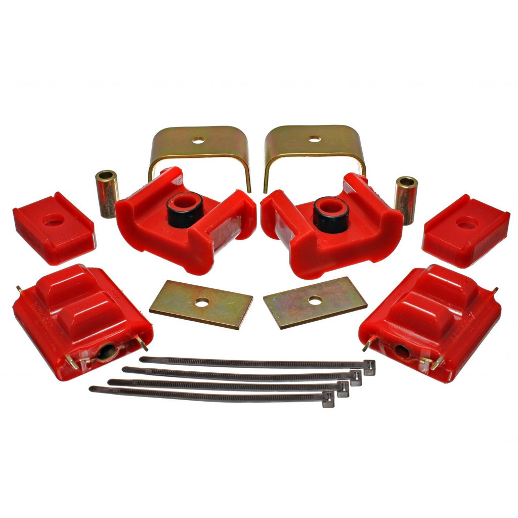 Energy Suspension For GMC Jimmy 1977-1984 Complete Transmission Mount Set Red | Zinc Finish (TLX-eng3.1124R-CL360A70)