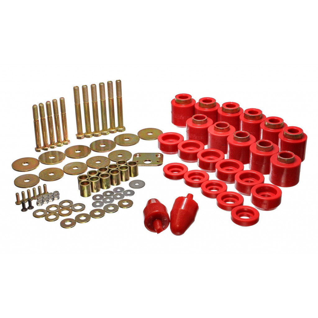 Energy Suspension For Jeep Wrangler 1987-2006 1in Body Lift Kit | Red | (TLX-eng2.4108R-CL360A70)