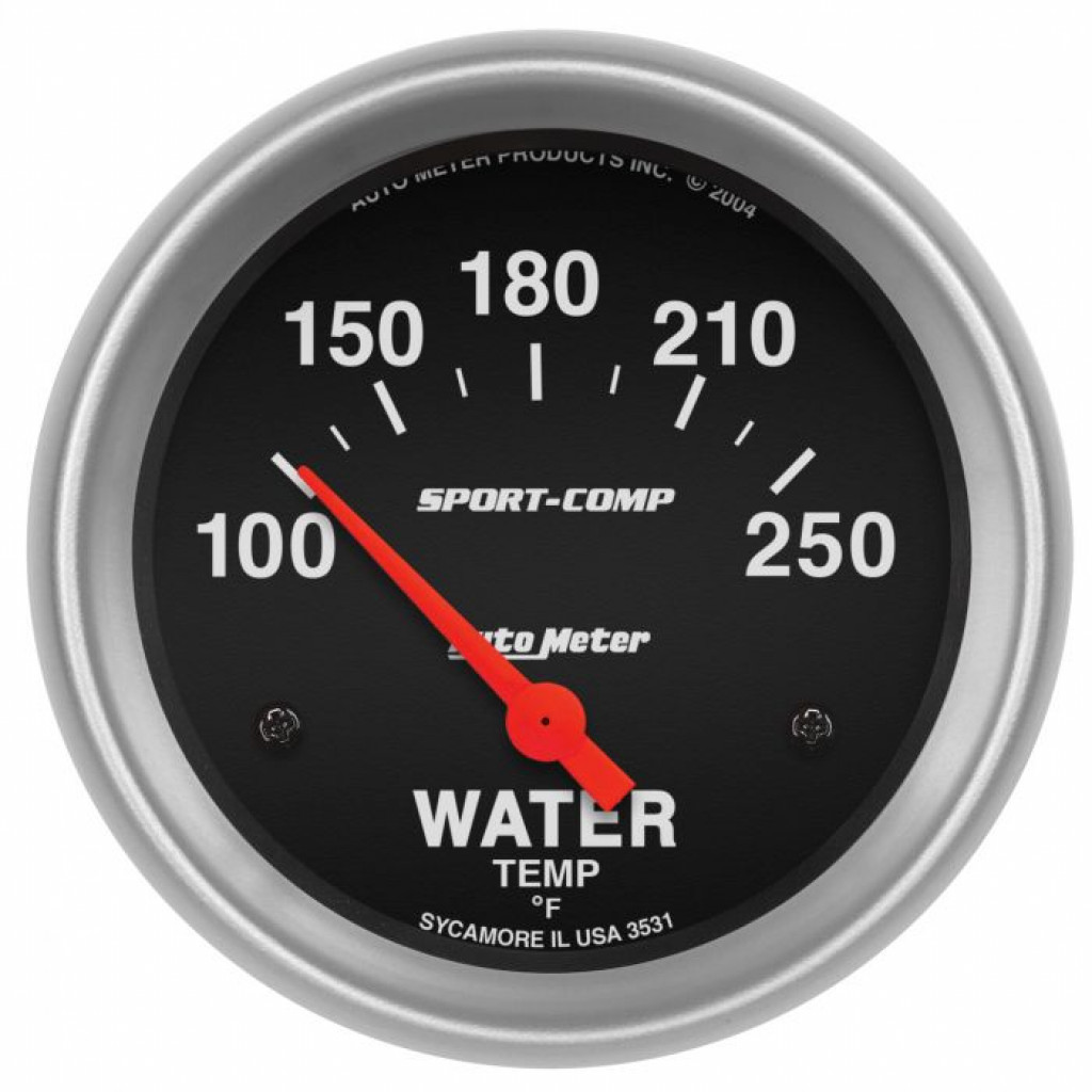 AutoMeter Sport-Comp Water Temperatureerature Gauge Short Sweep Electronic | 66.7mm | 100-250 Degrees F (TLX-atm3531-CL360A70)