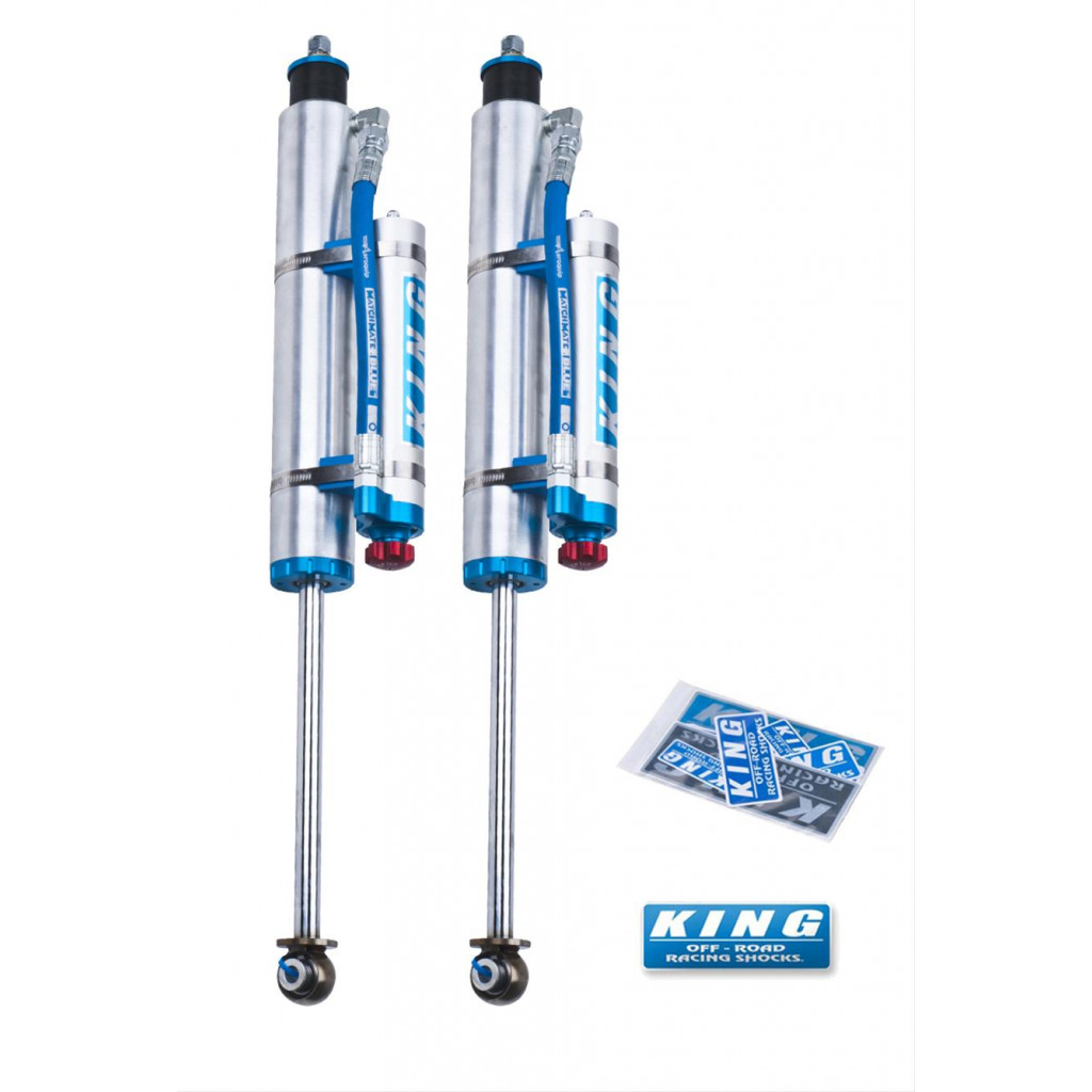 King Shocks Piggy Hose Reservoir Shock For Jeep Wrangler JK 2007 - 2018 - Front | 2.5 Dia | 3-5in Lift | Pair | w/ Adjuster (TLX-kin25001-223A-CL360A70)