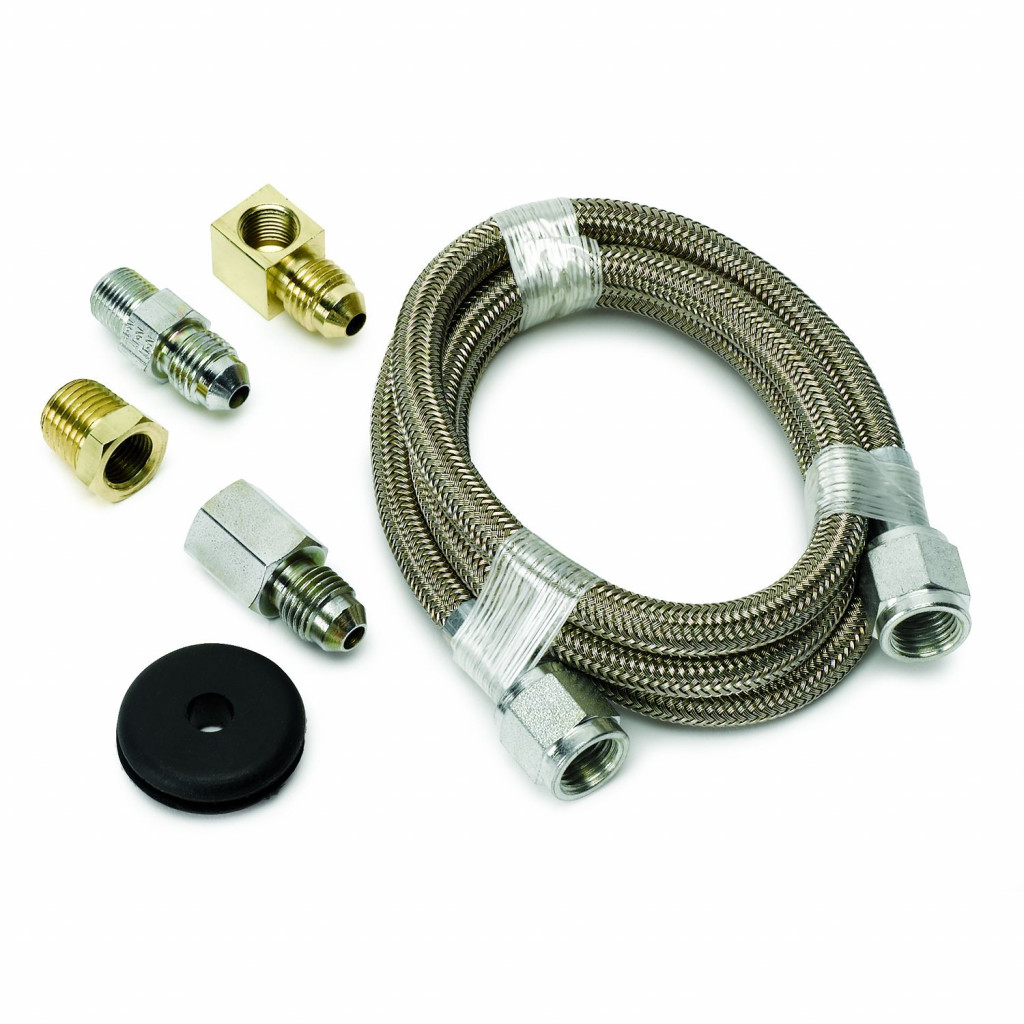 AutoMeter Braided Stainless Steel Line #4 | Fittings | -4AN | 3ft 1/8in NPT (TLX-atm3227-CL360A70)