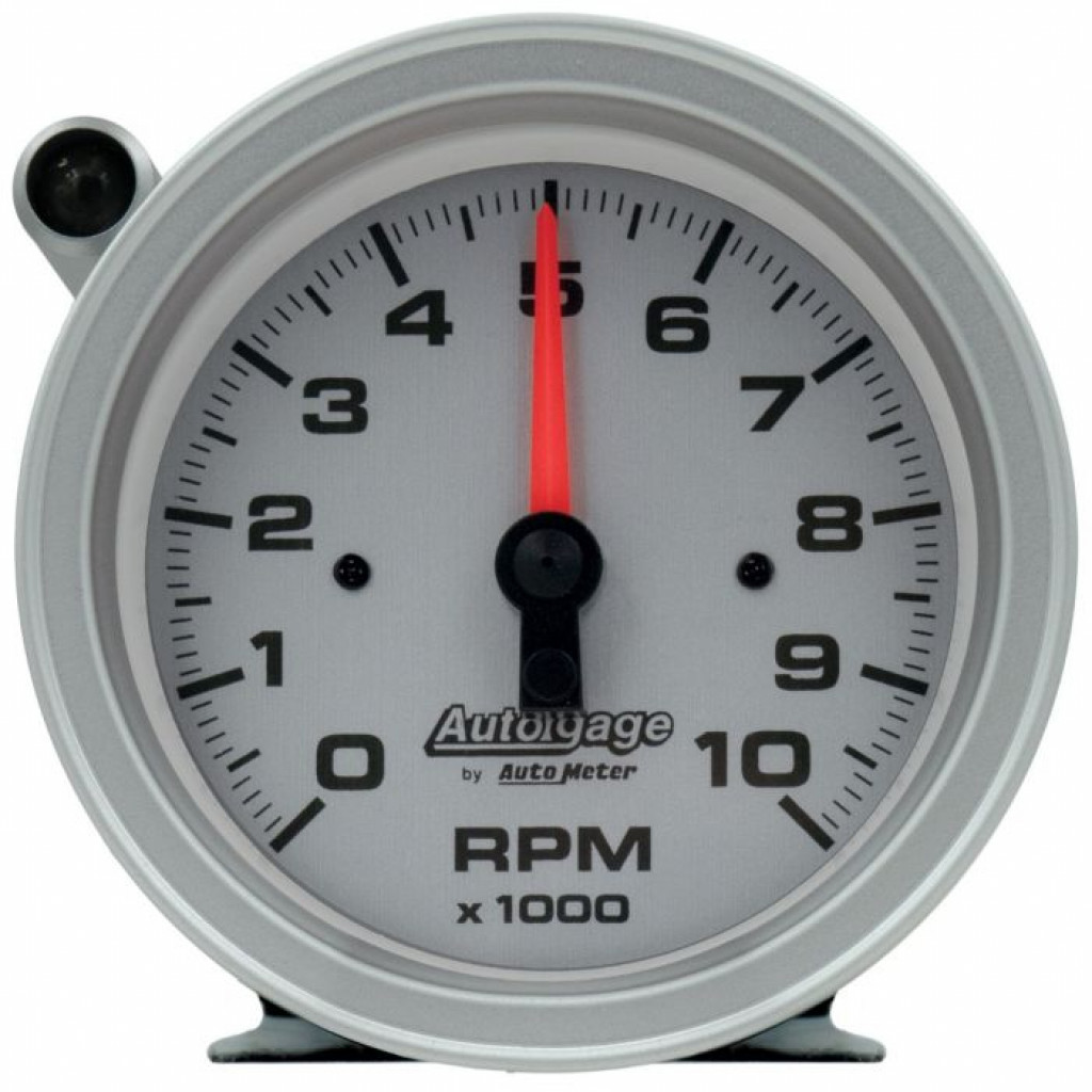 AutoMeter Gauge Tachometer 10K RPM 3 3/4in Shift-Light - Silver Dial/Black Case (TLX-atm233909-CL360A70)