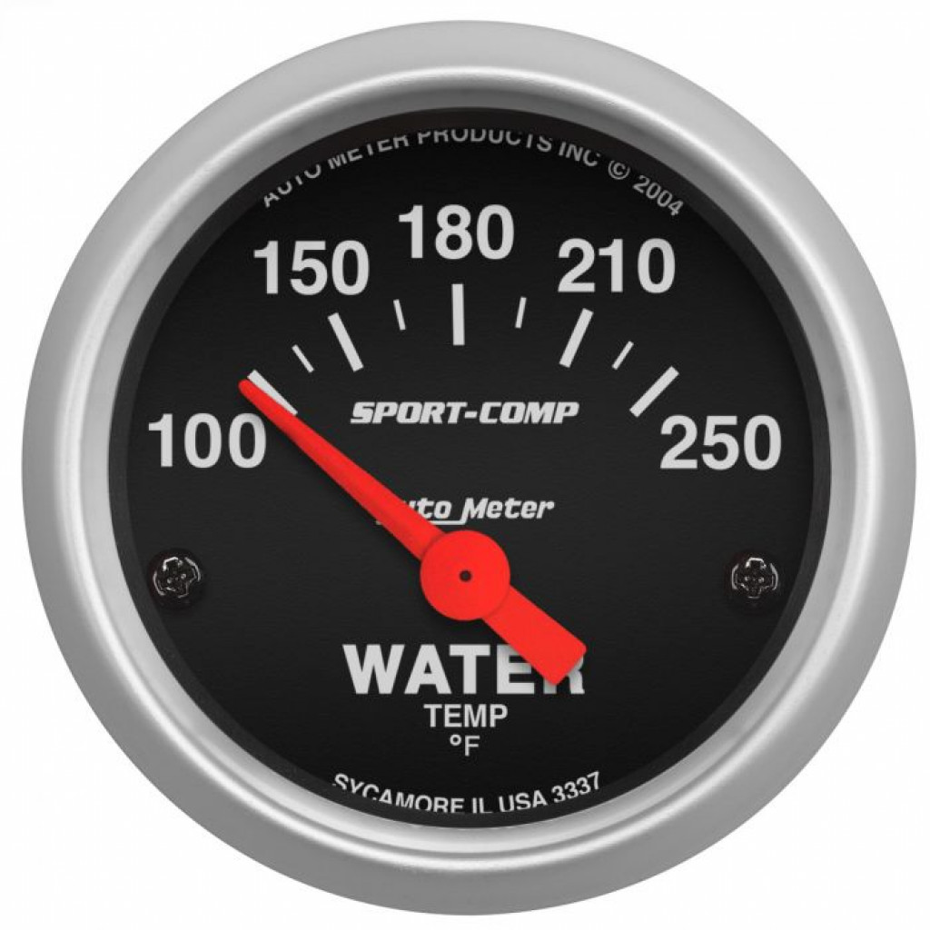 AutoMeter Sport-Comp Electronic Water Temperature Gauge 52mm | 100-250 Deg F (TLX-atm3337-CL360A70)