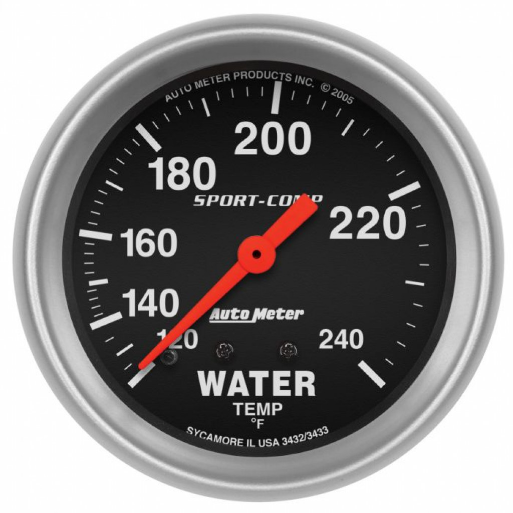 AutoMeter Sport-Comp Water Temperature Gauge Mechanical 2 5/8in | 120-240 F | (TLX-atm3432-CL360A70)