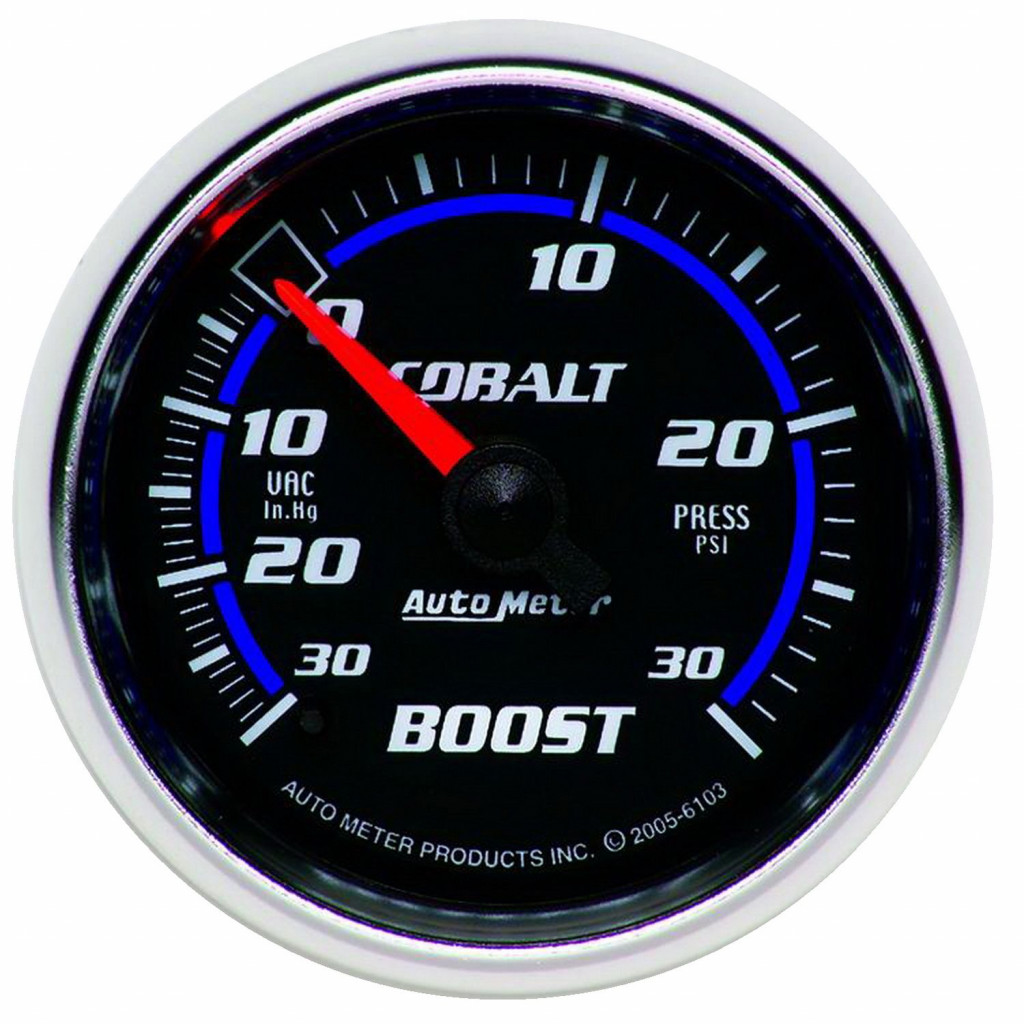 AutoMeter Mechanical Boost Gauge Cobalt 52mm 30psi (TLX-atm6103-CL360A70)