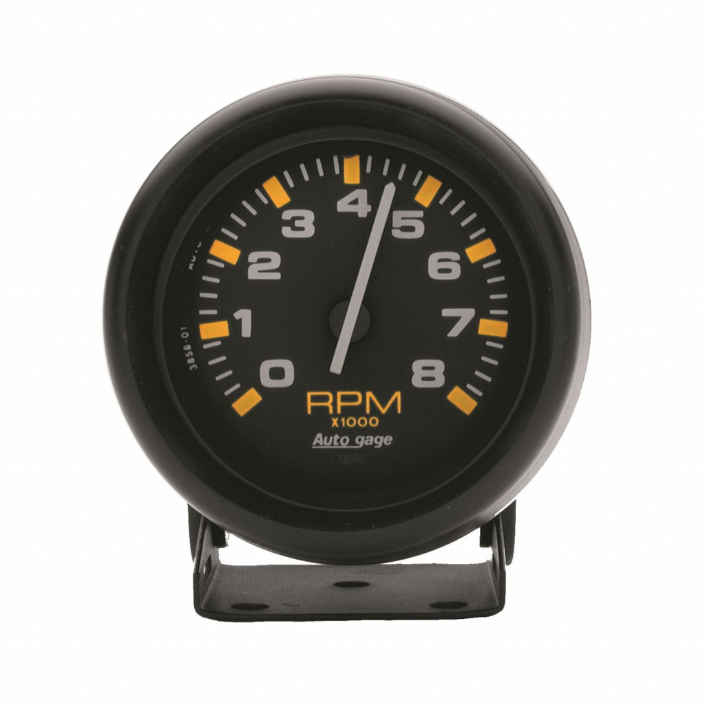 AutoMeter Pedestal Tachometer 3-3/4in. | 0-8K RPM | Black Dial/Black Case | AutoGage (TLX-atm2305-CL360A70)