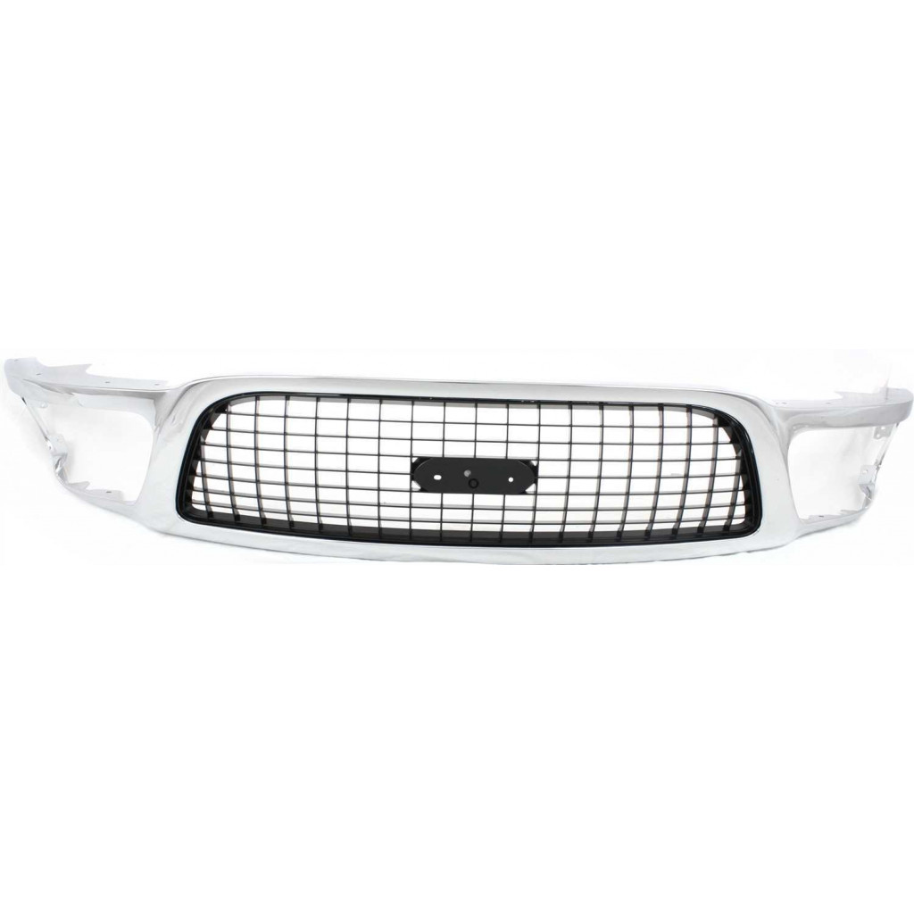 Karparts360 Replacement For Fo-rd Ex-pedition Grille Assembly 1999 | ABS Plastic | Chrome Shell / Painted Gray Insert | XLT Model | FO1200377 | XL1Z8200AAA (CLX-M0-USA-F070101-CL360A70)