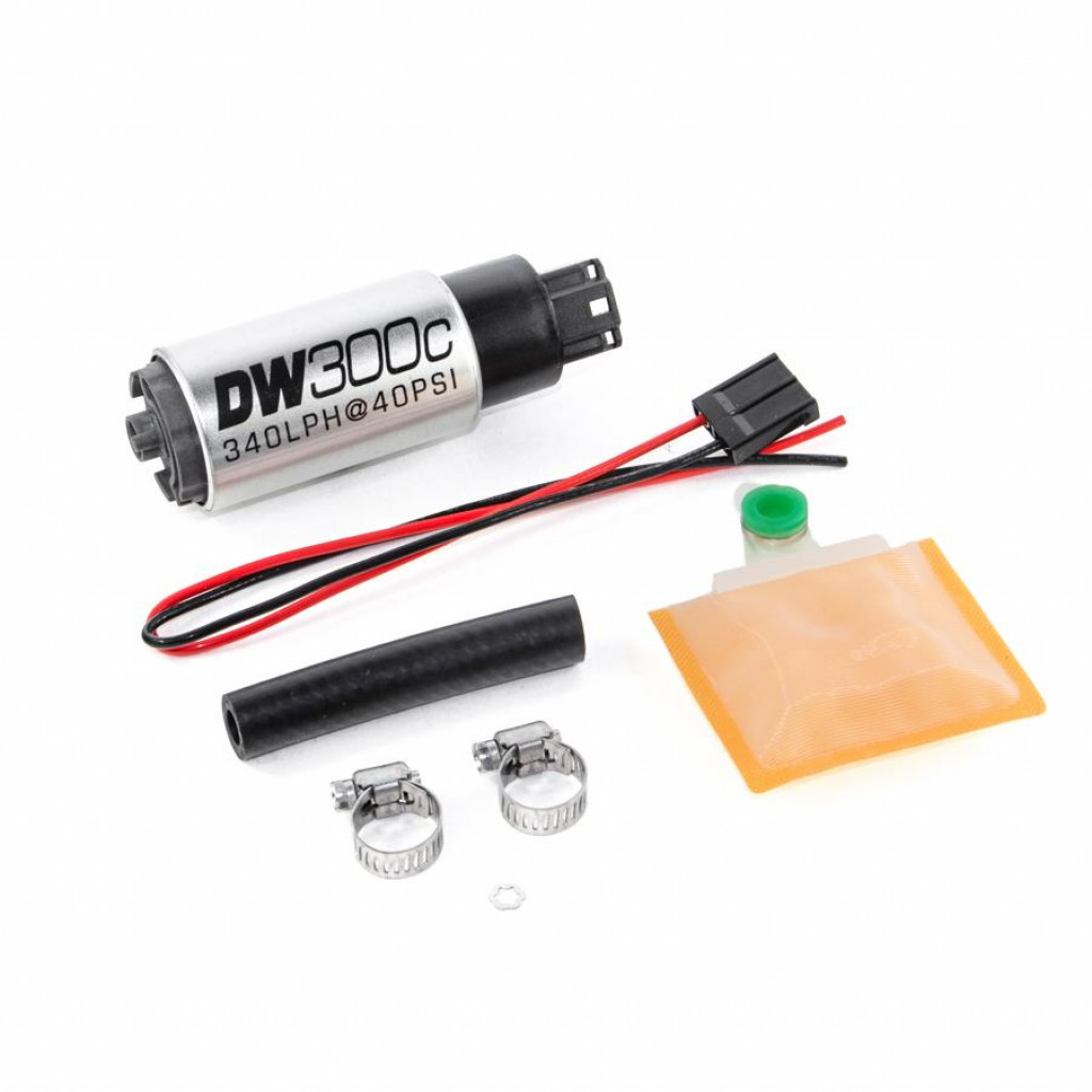 DeatschWerks Fuel Pump 340lph DW300C Compact W/ Universal Install Kit | (9-307-1000)