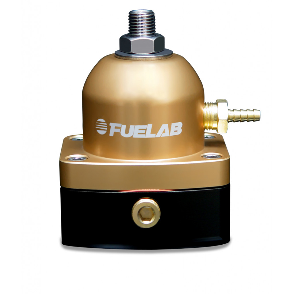 Fuelab Fuel Pressure Regulator 25-90 PSI (2) -6AN In (1) -6AN Return | Gold | 535 EFI Adjustable Mini (53501-5)