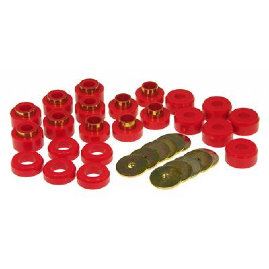 Prothane Body Mount Kit For Jeep Wrangler 1997-2006 | Red | (TLX-pro1-107-CL360A70)