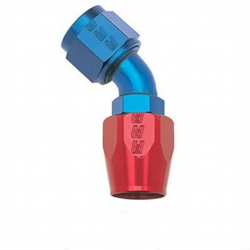 Russell Performance Full Flow Hose End | -6 AN Red/Blue | 45 Degree | (TLX-rus610090-CL360A70)