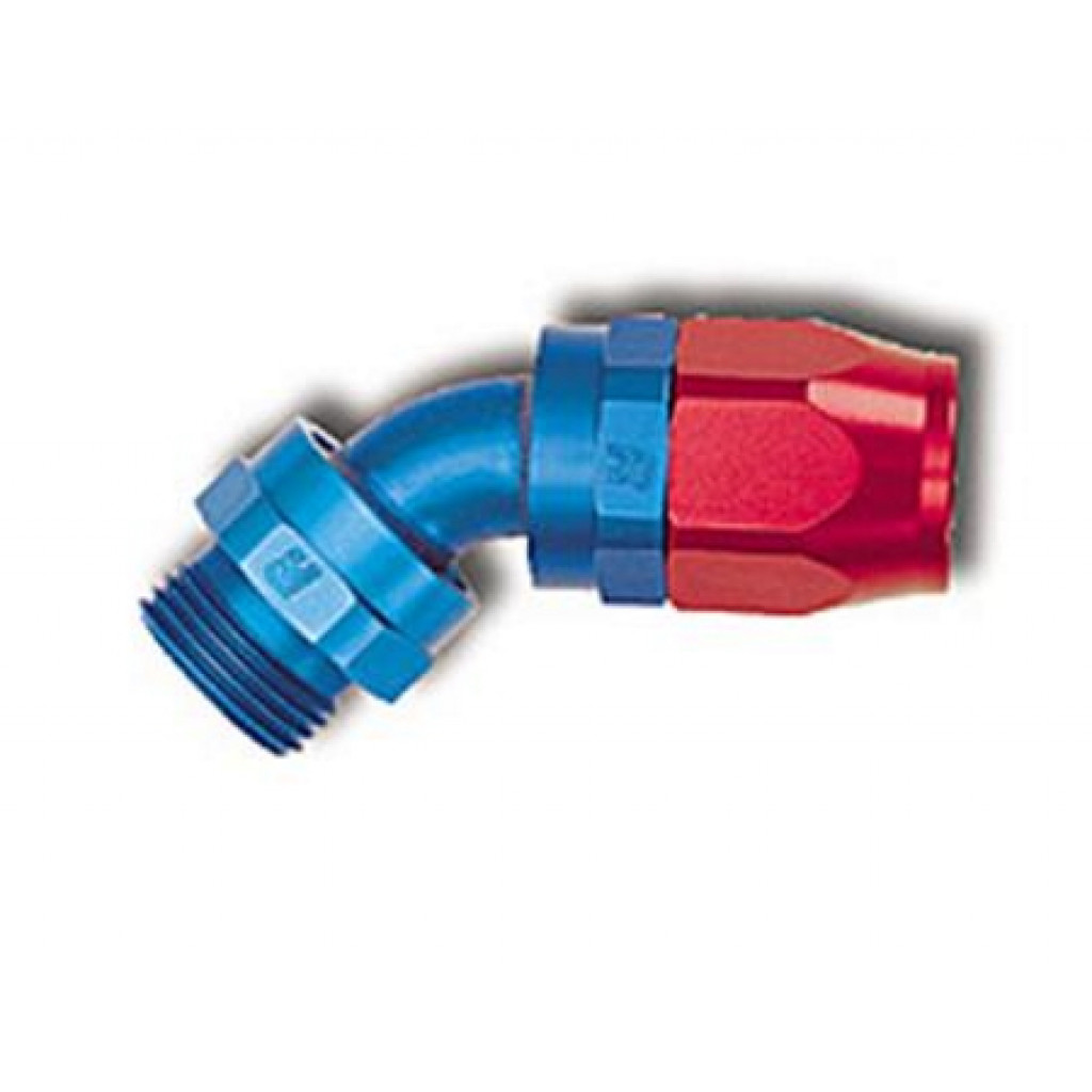 Russell Performance Full Flow Hose End | -10 AN Red/Blue | 45 Degree | (TLX-rus610110-CL360A70)