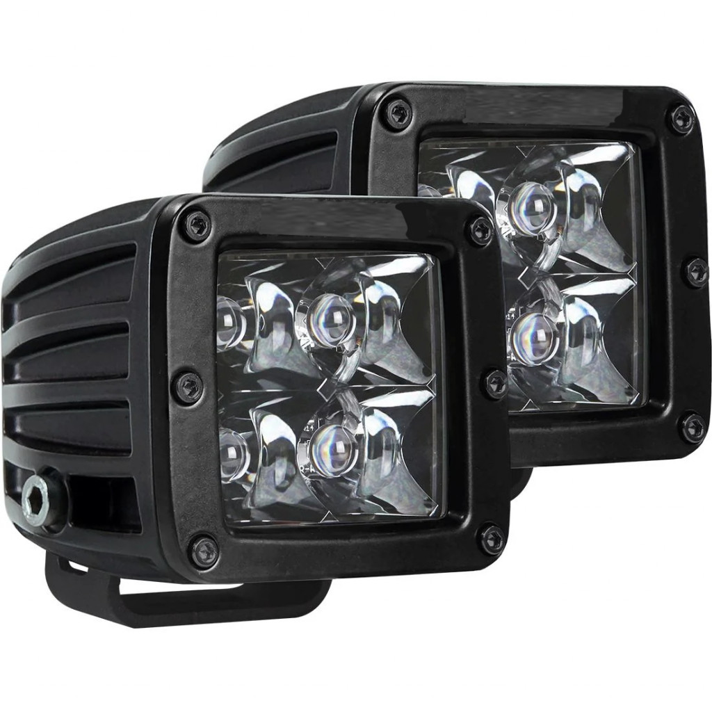 Rigid-Industries Spot Beam Lights | LED | D-Series Pro | Midnight Edition | Set of 2