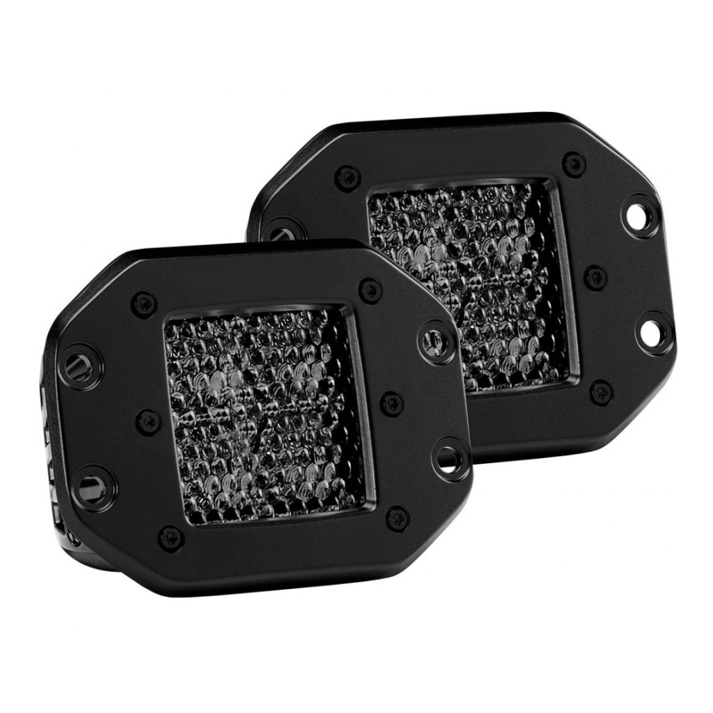 Rigid-Industries Spot Diffused Flush Mount D-Series Pro Midnight Edition | Pair