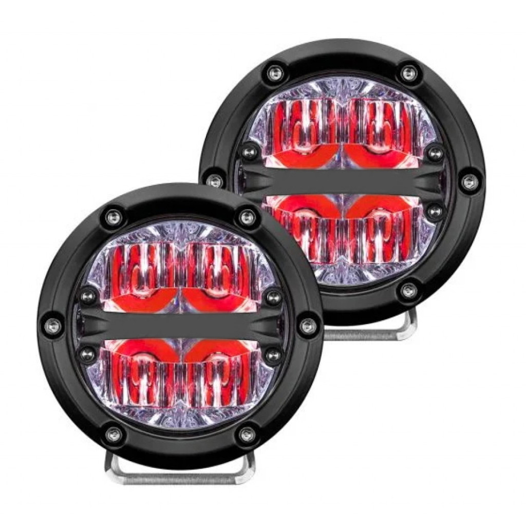 Rigid-Industries Fog Light Drive Beam LED Off-Road 360-Series | 4in| Red Backlight | Pair