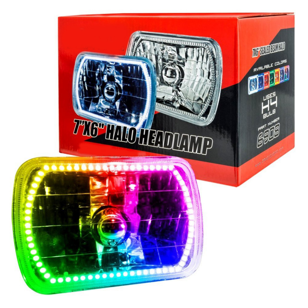 Oracle Headlights Pre-Installed Lights | Sealed Beam | 7x6 in. | ColorSHIFT Halo