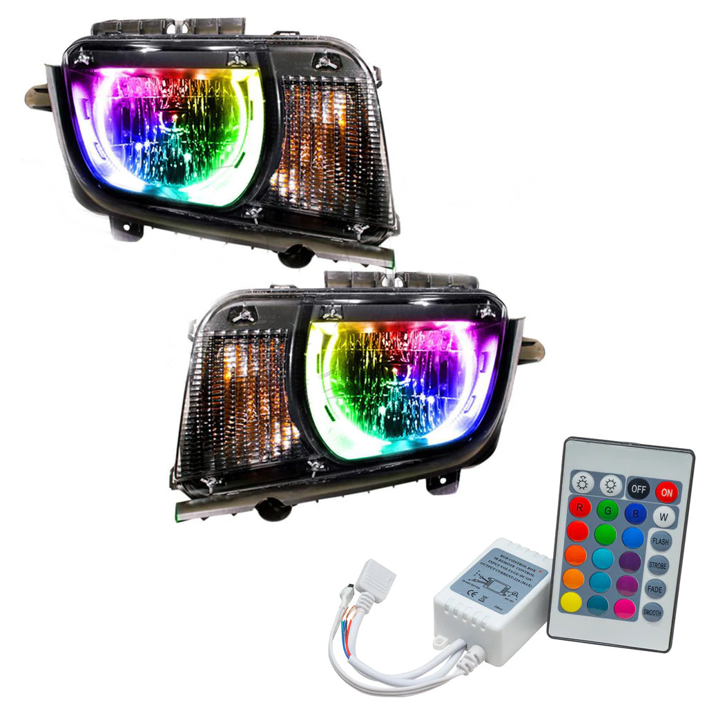 Oracle Headlights For Chevy Camaro 2010 2011 2012 2013 Surface Mount Device | Non-RS | w/Simple Controller | ColorSHIFT