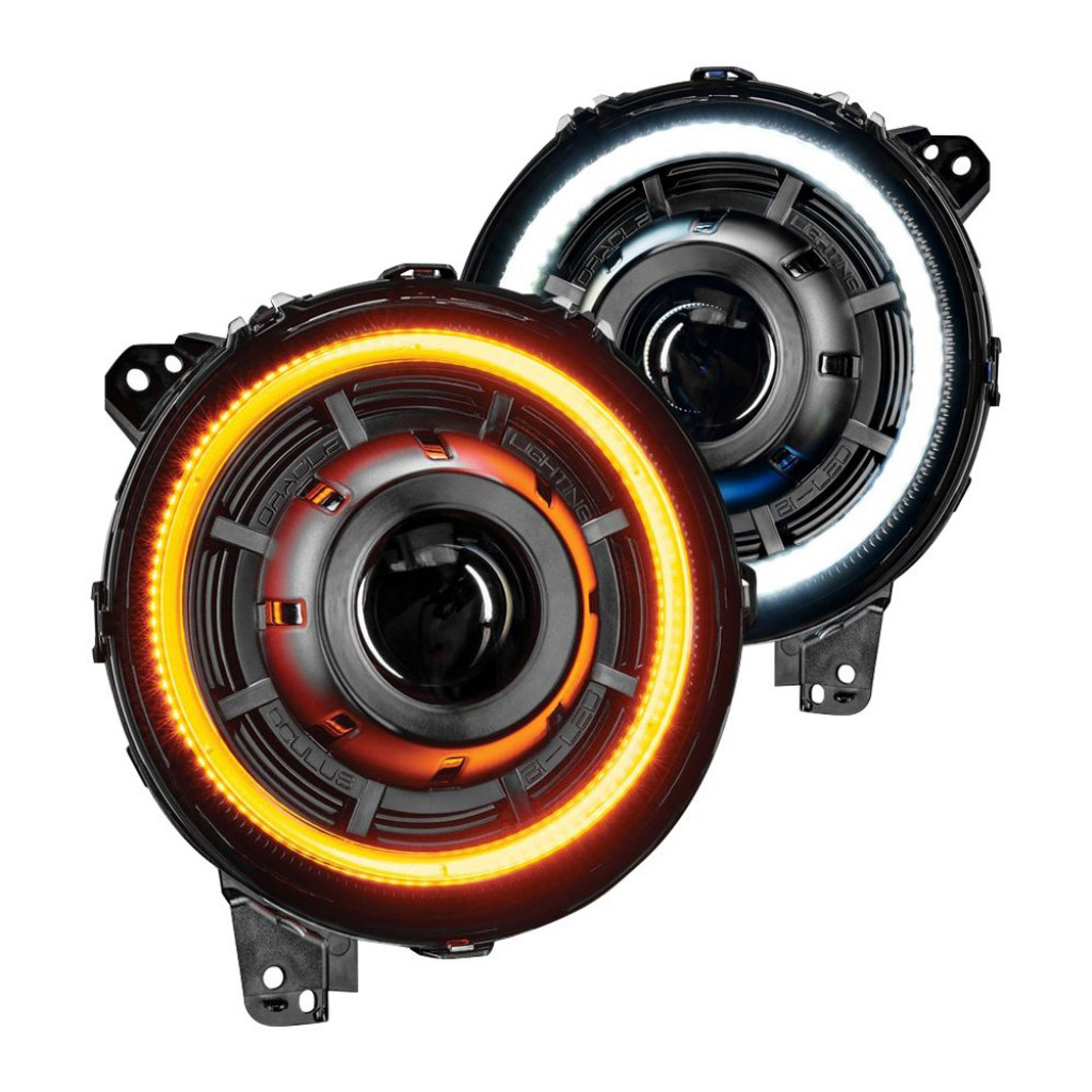 Oracle Headlights For Jeep Wrangler 2018-2021 | Oculus Switchback | Bi-LED Projector | Amber/White